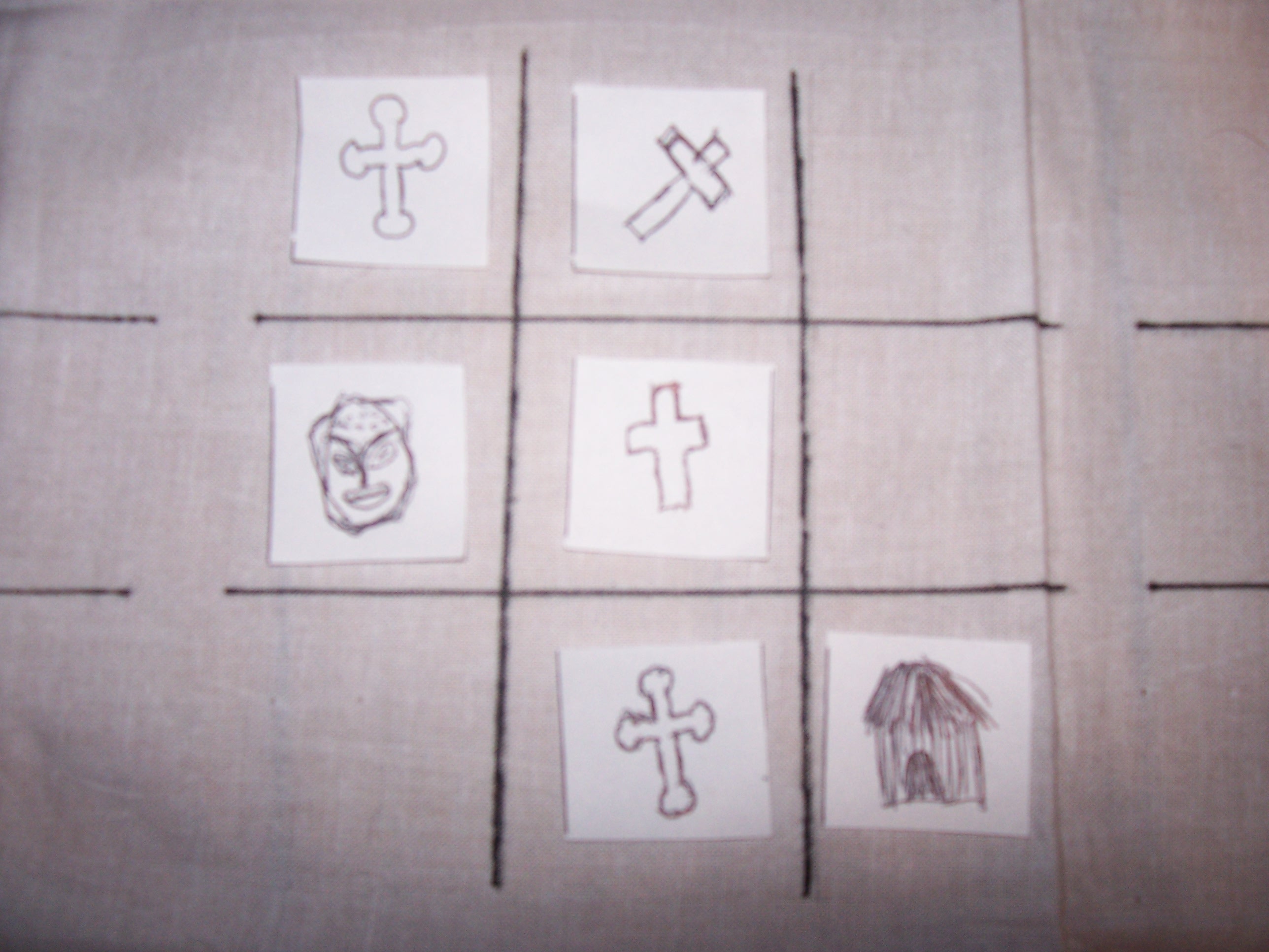 picture of colonial tic tac toe board one